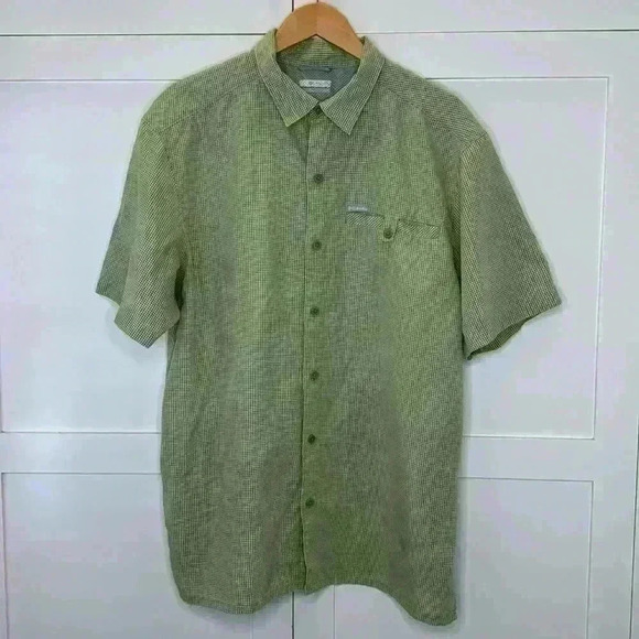 Columbia Other - Columbia botton up short Sleeve Shirt green white pattern light weight Size: L